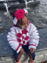 Load image into Gallery viewer, Crochet Couture Plush Flower jacket (Kids)