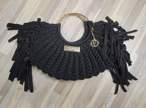 Crochet couture fringe purse