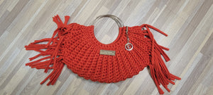 Crochet couture fringe purse