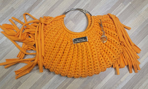 Crochet couture fringe purse