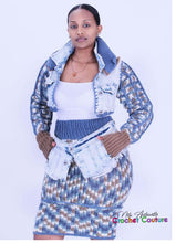 Load image into Gallery viewer, Denim skirt / crop jacket (set)
