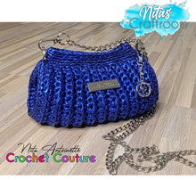 Load image into Gallery viewer, Crochet Couture Metallic barrel bag
