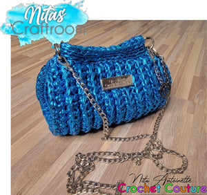 Crochet Couture Metallic barrel bag