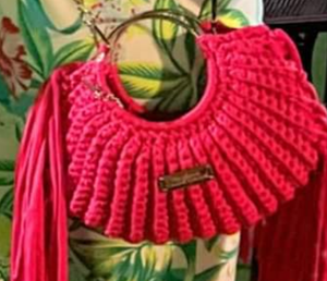 Crochet couture fringe purse