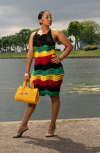 Load image into Gallery viewer, Rasta wave dress❤️💛💚🖤
