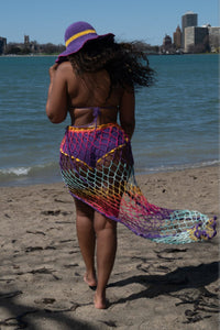 Crochet Couture mesh coverup skirt