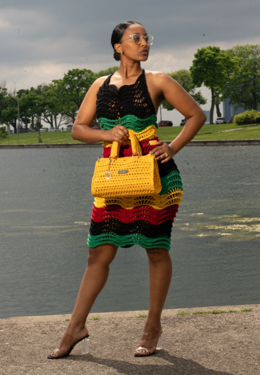 crochet rasta dress Rasta wave dress❤️💛💚🖤