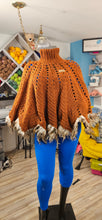 Load image into Gallery viewer, Poncho with feather trim w/Matching legwarmers.
