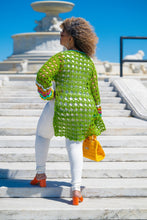 Load image into Gallery viewer, Crochet Couture high/low mesh top
