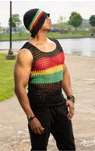 Load image into Gallery viewer, Rasta mens mesh tank/bucket hat (Set) ❤️💛💚🖤
