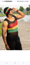 Load image into Gallery viewer, Rasta mens mesh tank/bucket hat (Set) ❤️💛💚🖤
