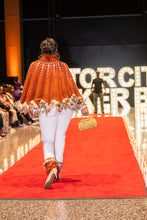 Load image into Gallery viewer, Poncho with feather trim w/Matching legwarmers.
