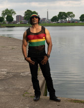 Load image into Gallery viewer, Rasta mens mesh tank/bucket hat (Set) ❤️💛💚🖤
