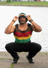 Load image into Gallery viewer, Rasta mens mesh tank/bucket hat (Set) ❤️💛💚🖤
