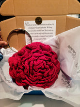 Load image into Gallery viewer, Crochet couture rose wristlet
