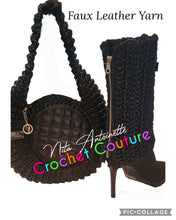 Load image into Gallery viewer, Crochet coutute Faux leather boot covers
