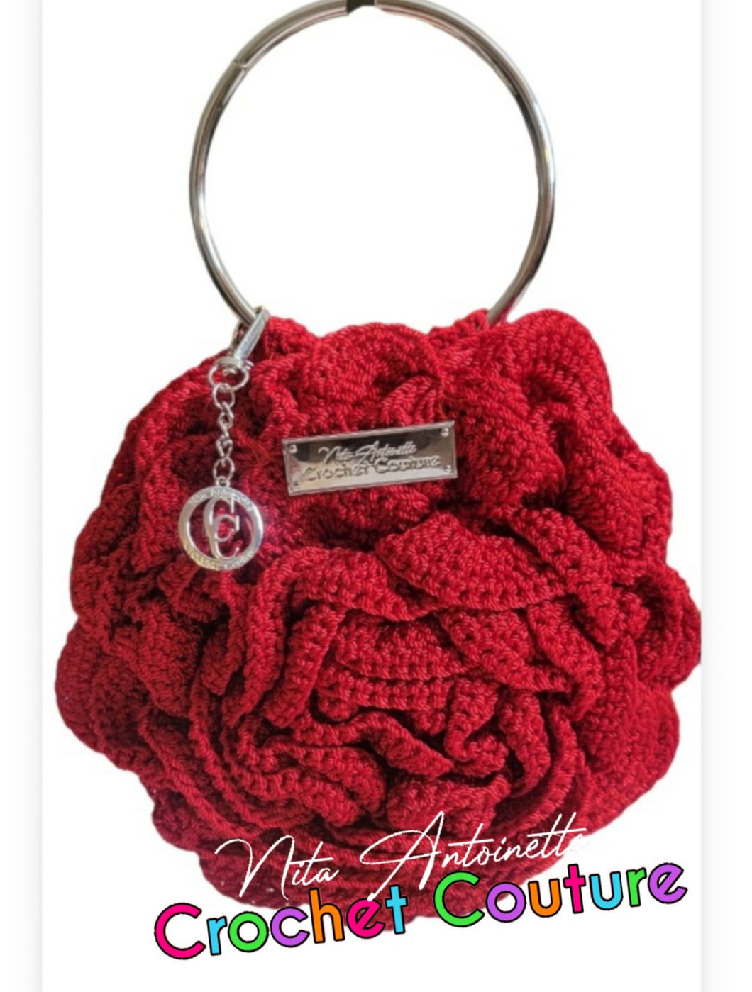 Crochet couture rose wristlet