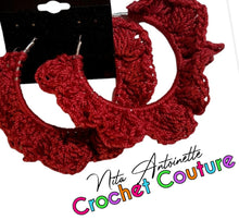 Load image into Gallery viewer, Crochet Ruffle Hoop Earrings
