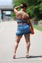 Load image into Gallery viewer, Crochet Denim Mini Dress

