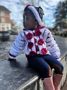 Crochet Couture Plush Flower jacket (Kids)