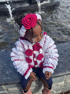 Crochet Couture Plush Flower jacket (Kids)